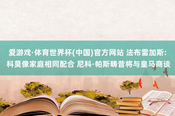 爱游戏·体育世界杯(中国)官方网站 法布雷加斯: 科莫像家庭相同配合 尼科·帕斯畴昔将与皇马商谈