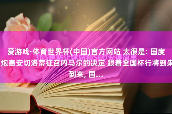 爱游戏·体育世界杯(中国)官方网站 太很是: 国度队名宿炮轰安切洛蒂征召内马尔的决定 跟着全国杯行将到来, 国...
