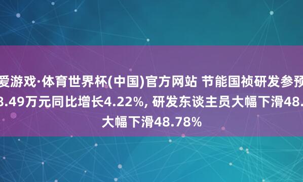 爱游戏·体育世界杯(中国)官方网站 节能国祯研发参预2438.49万元同比增长4.22%, 研发东谈主员大幅下滑48.78%