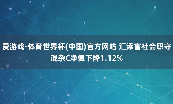 爱游戏·体育世界杯(中国)官方网站 汇添富社会职守混杂C净值下降1.12%