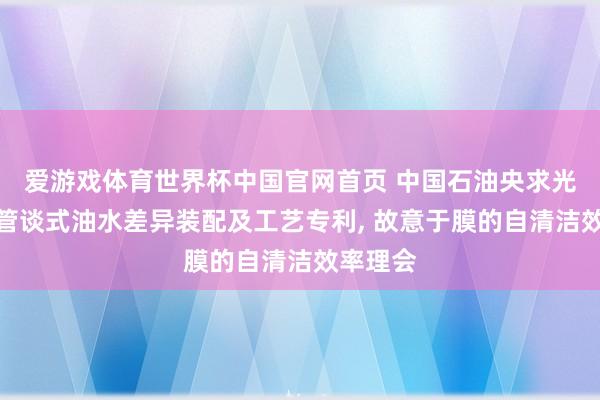 爱游戏体育世界杯中国官网首页 中国石油央求光热提拔管谈式油水差异装配及工艺专利, 故意于膜的自清洁效率理会
