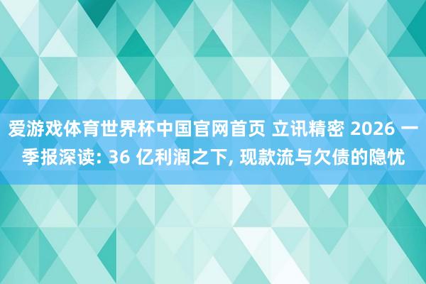 爱游戏体育世界杯中国官网首页 立讯精密 2026 一季报深读: 36 亿利润之下, 现款流与欠债的隐忧
