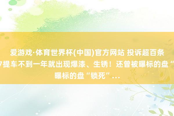 爱游戏·体育世界杯(中国)官方网站 投诉超百条！小鹏G7提车不到一年就出现爆漆、生锈！还曾被曝标的盘“锁死”…