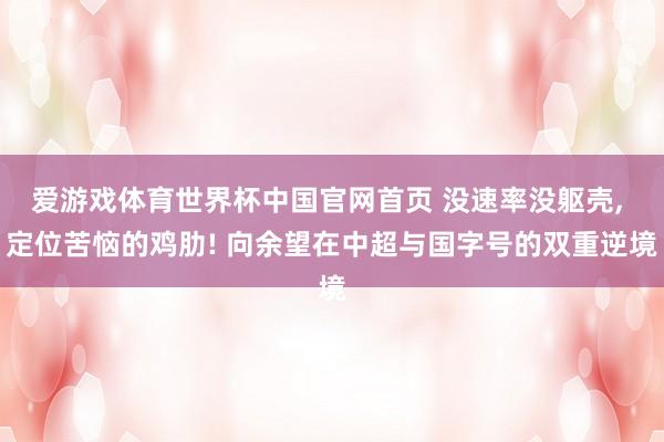 爱游戏体育世界杯中国官网首页 没速率没躯壳, 定位苦恼的鸡肋! 向余望在中超与国字号的双重逆境