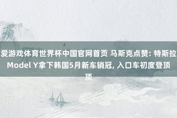 爱游戏体育世界杯中国官网首页 马斯克点赞: 特斯拉Model Y拿下韩国5月新车销冠, 入口车初度登顶