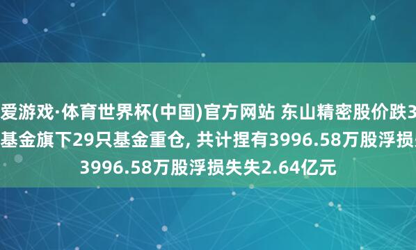 爱游戏·体育世界杯(中国)官方网站 东山精密股价跌3.11%， 易方达基金旗下29只基金重仓， 共计捏有3996.58万股浮损失失2.64亿元