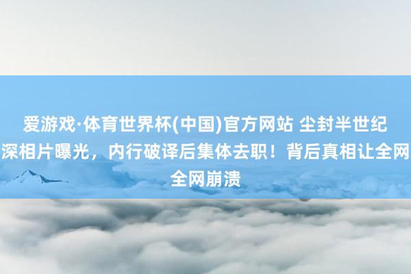 爱游戏·体育世界杯(中国)官方网站 尘封半世纪的艰深相片曝光,内行破译后集体去职!背后真相让全网崩溃