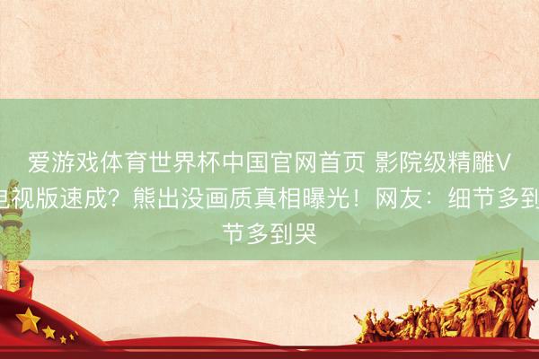 爱游戏体育世界杯中国官网首页 影院级精雕VS电视版速成?熊出没画质真相曝光!网友:细节多到哭