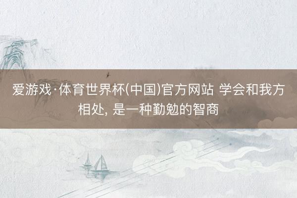 爱游戏·体育世界杯(中国)官方网站 学会和我方相处, 是一种勤勉的智商