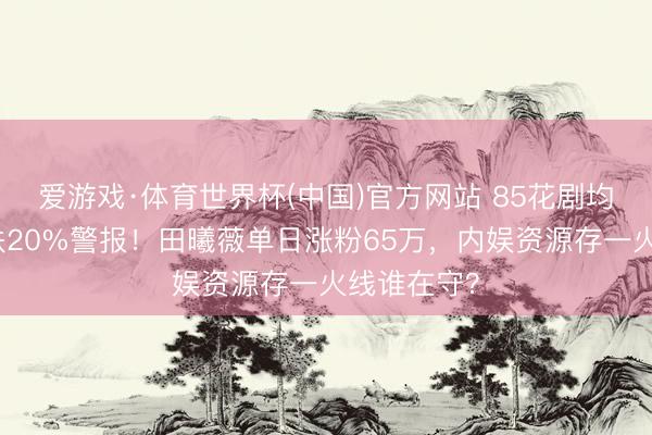 爱游戏·体育世界杯(中国)官方网站 85花剧均播放量暴跌20%警报!田曦薇单日涨粉65万,内娱资源存一火线谁在守?