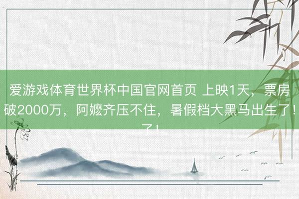 爱游戏体育世界杯中国官网首页 上映1天，票房破2000万，阿嬷齐压不住，暑假档大黑马出生了！