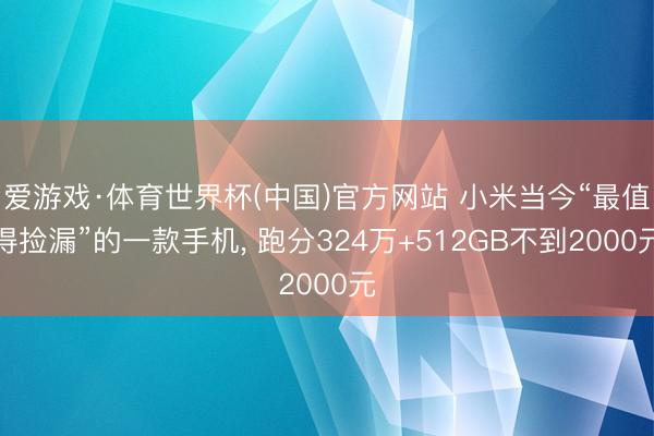 爱游戏·体育世界杯(中国)官方网站 小米当今“最值得捡漏”的一款手机， 跑分324万+512GB不到2000元
